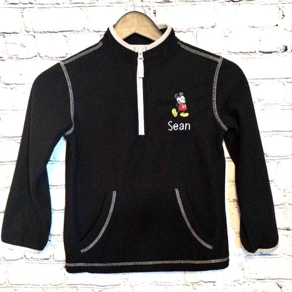 The Disney Store Mickey Mouse 1/4 Zip Pullover Size Small Monogrammed Sean - Picture 1 of 8